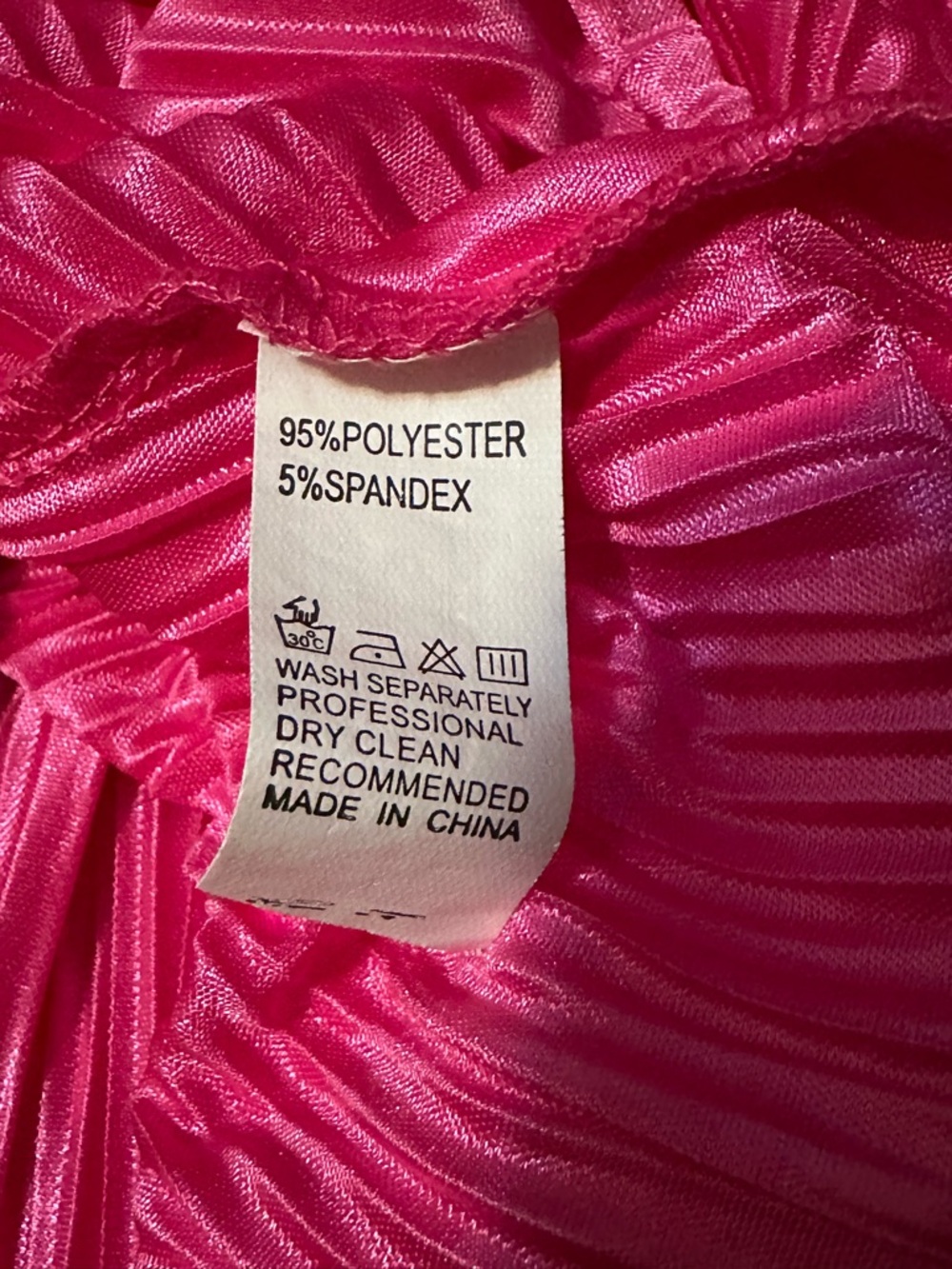 Fuchsia Pleated Plisse Button Up Two-Piece Set - Picture 9 of 9